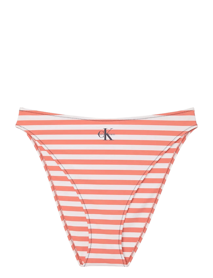 Calvin Klein - HIGH LEG BIKINI - brazilian bikinis - 20171 cent stripe+acorn orange - 1