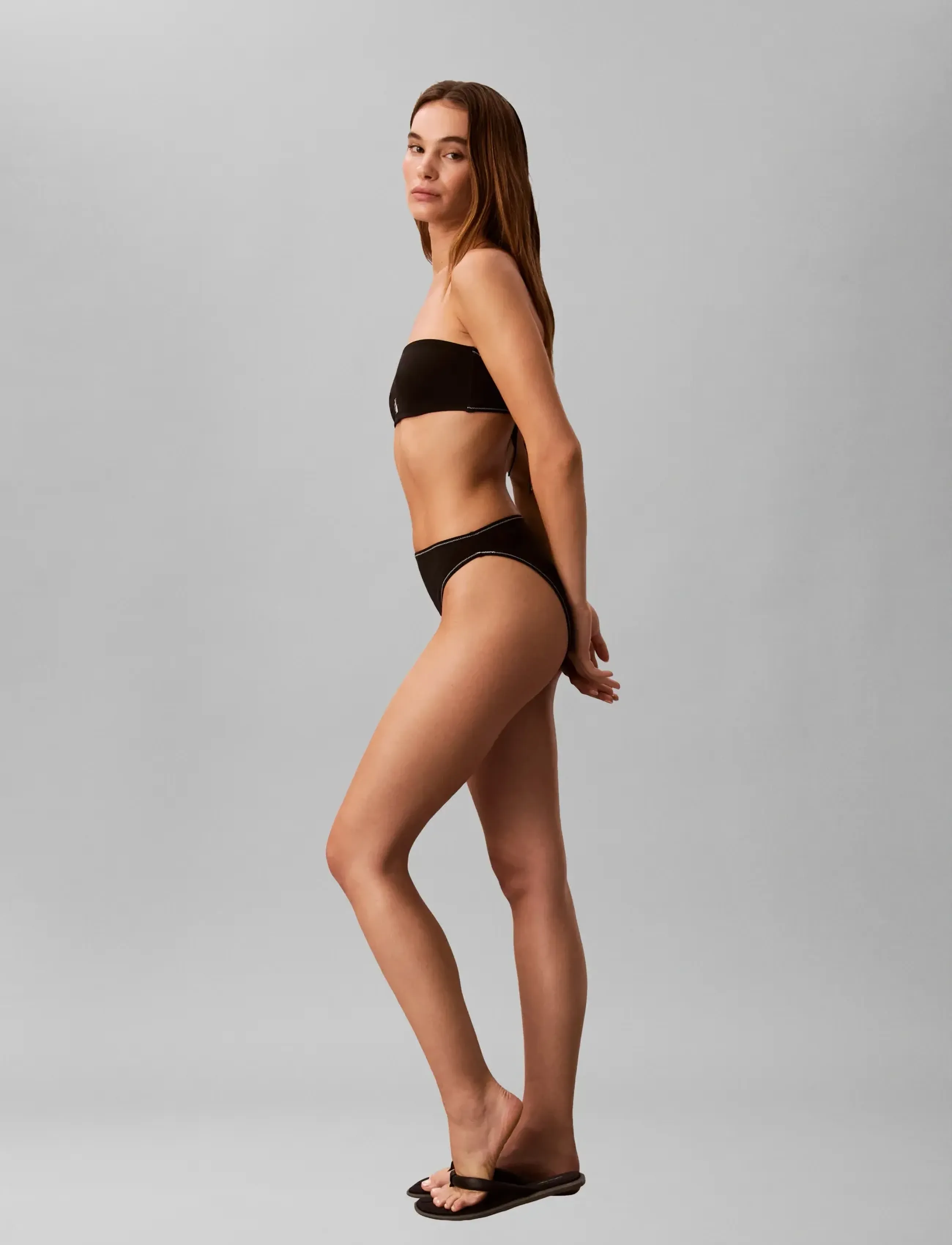 Calvin Klein - HIGH LEG BIKINI - brazilian bikinis - black - 5