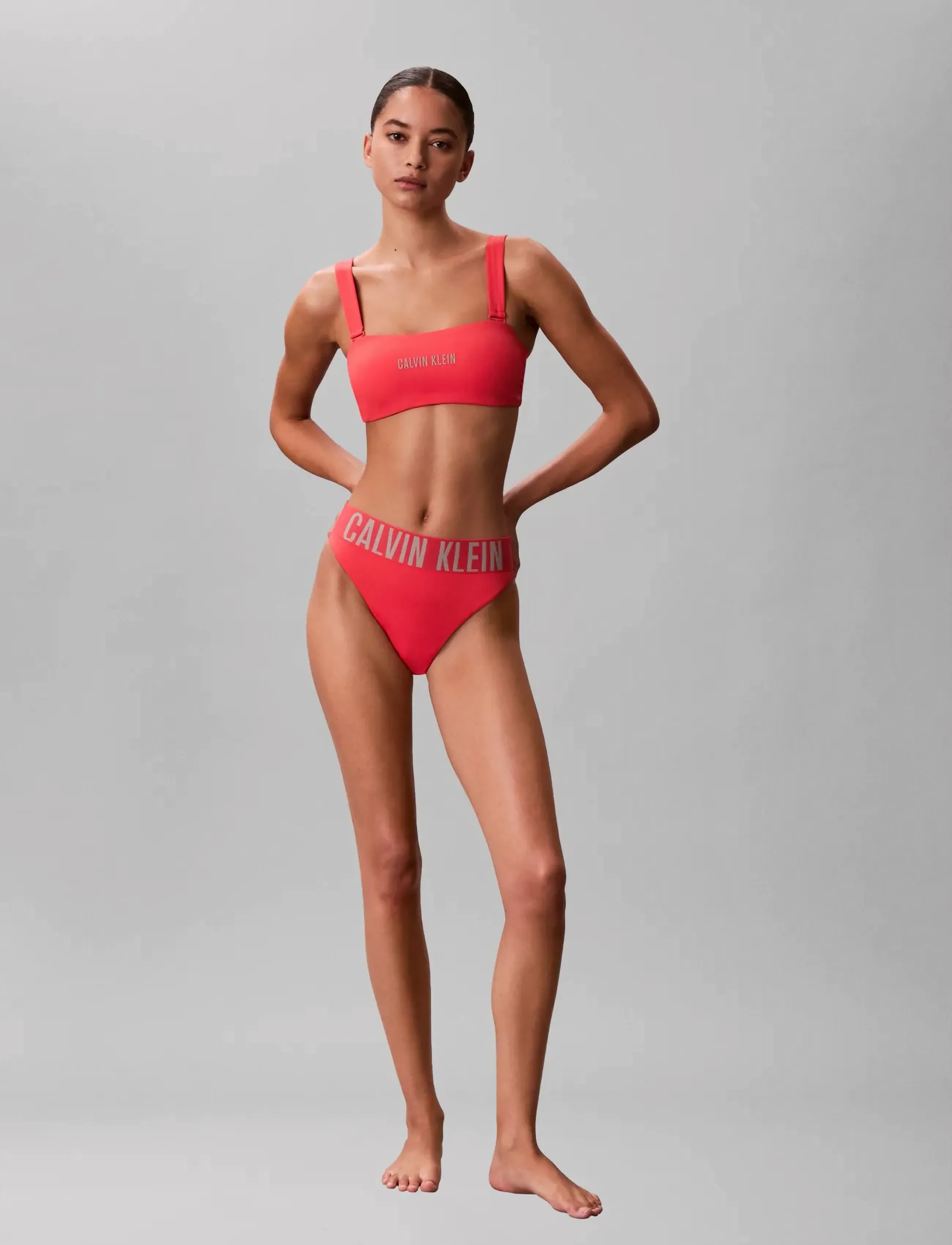 Calvin Klein Brazilian, Kvinder, Brazilian Bikinitrusser, Koral, Str: L