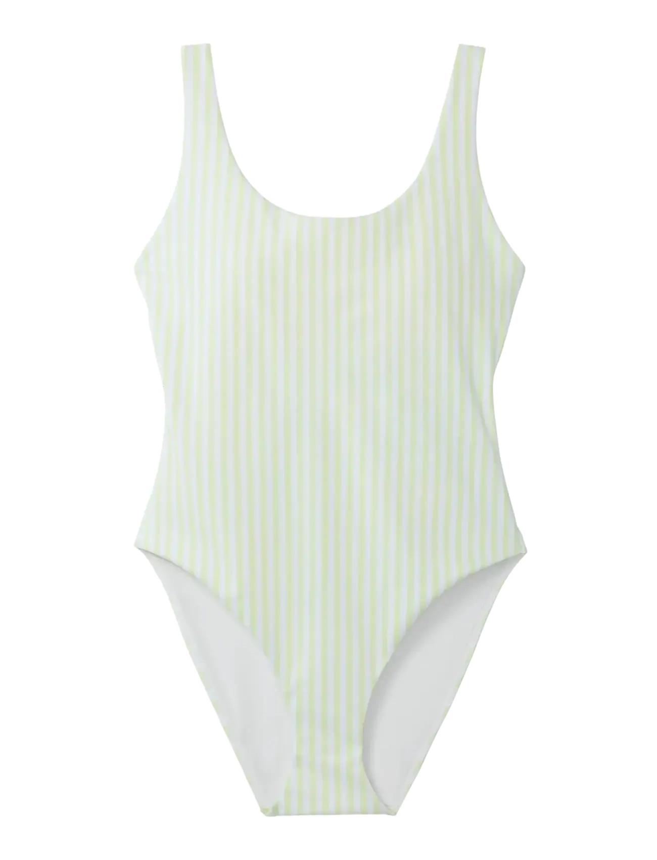 Calvin Klein SCOOP BACK ONE PIECE - Swimwear - 20186 PENNY STRIPE W WHITE JADE / green