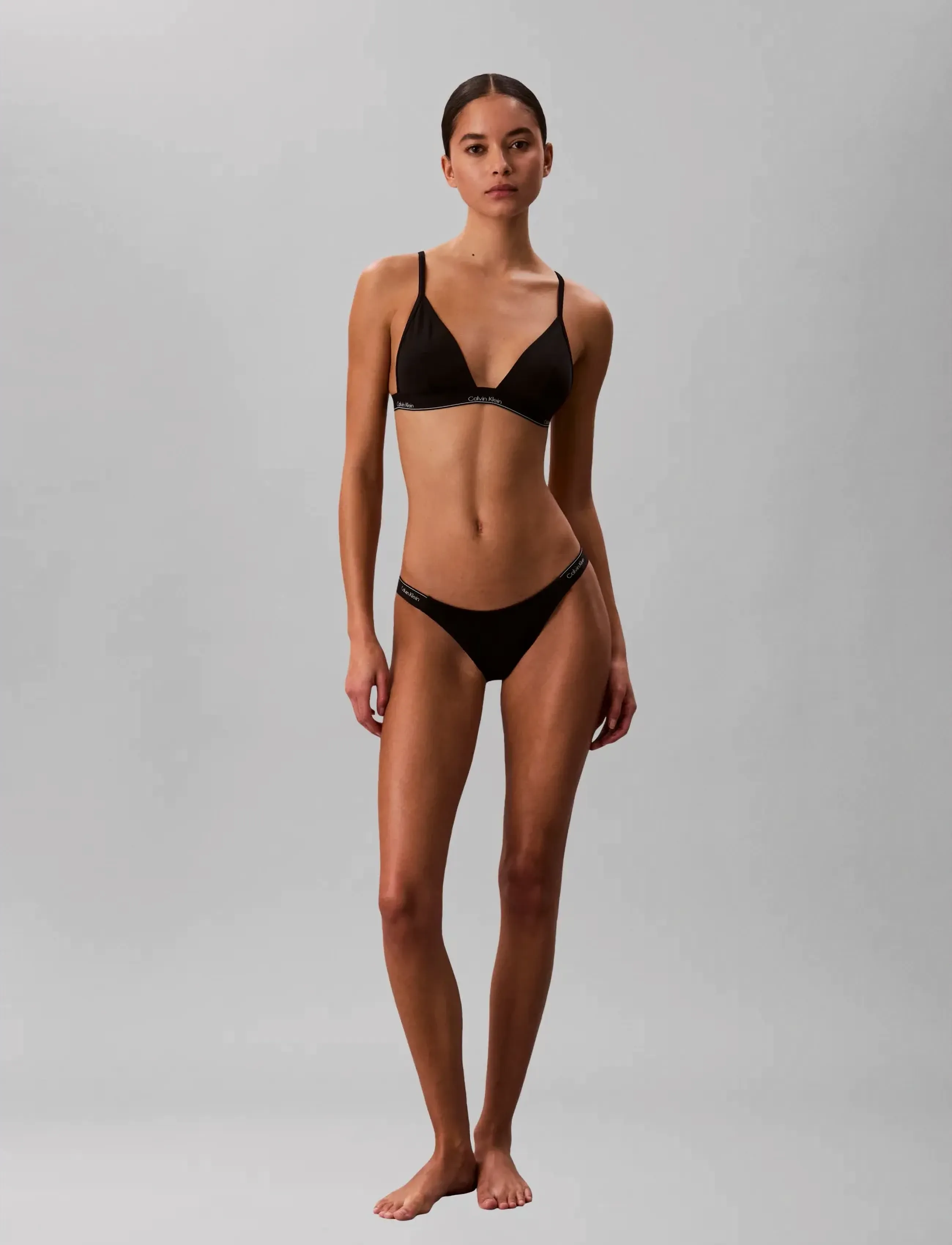 Calvin Klein Triangle, Kvinder, Trekant Bralette, Sort, Str: S