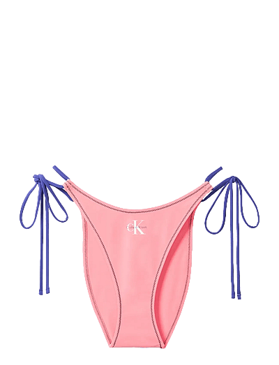 Calvin Klein SIDE TIE BOTTOM - Bikini bottoms - WASHED SCARLET / pink/rose