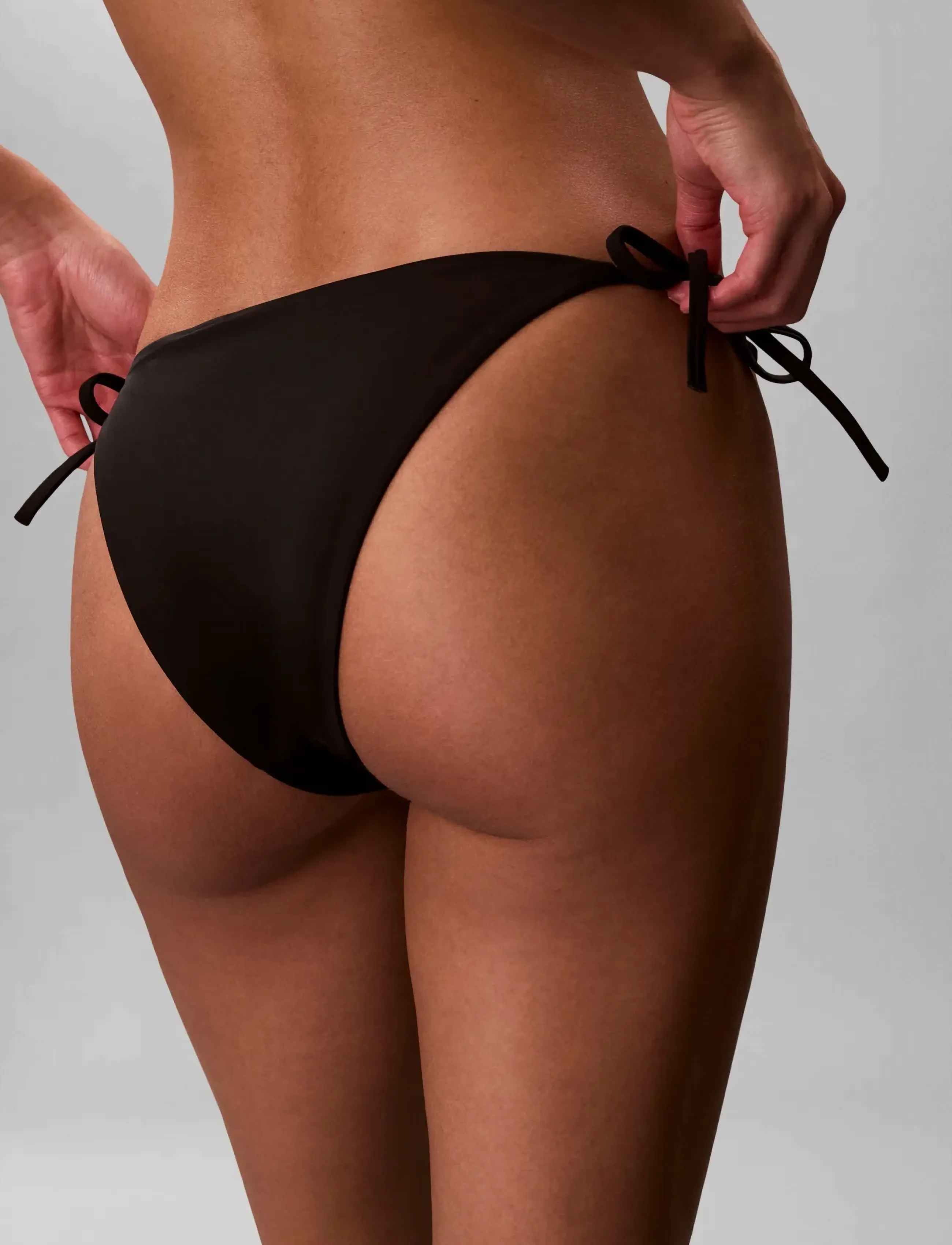 Calvin Klein - SIDE TIE BOTTOM - bikinis mit seitenbändern - black - 4