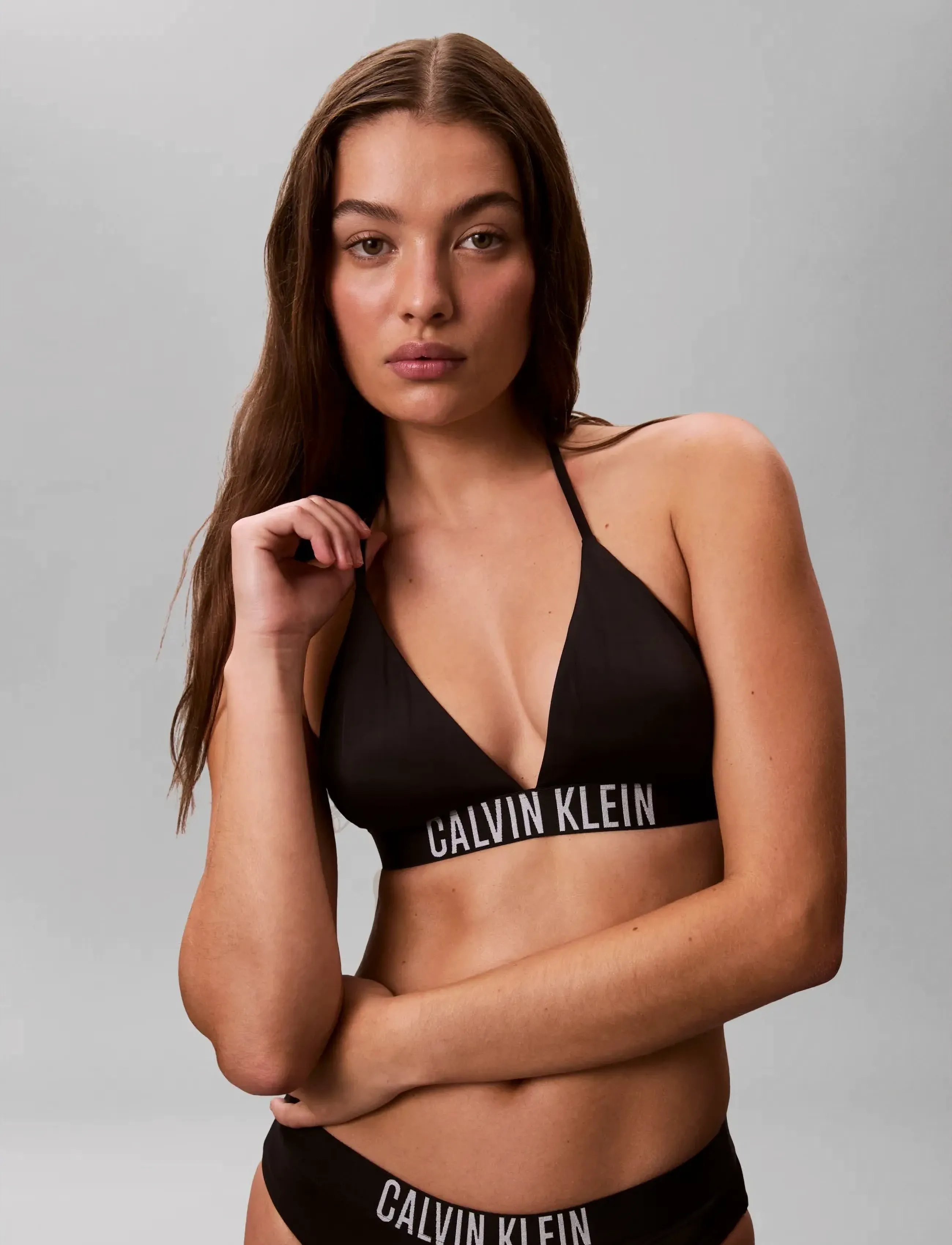 Calvin Klein - HALTER TRIANGLE - trekantsbikinier - black - 4