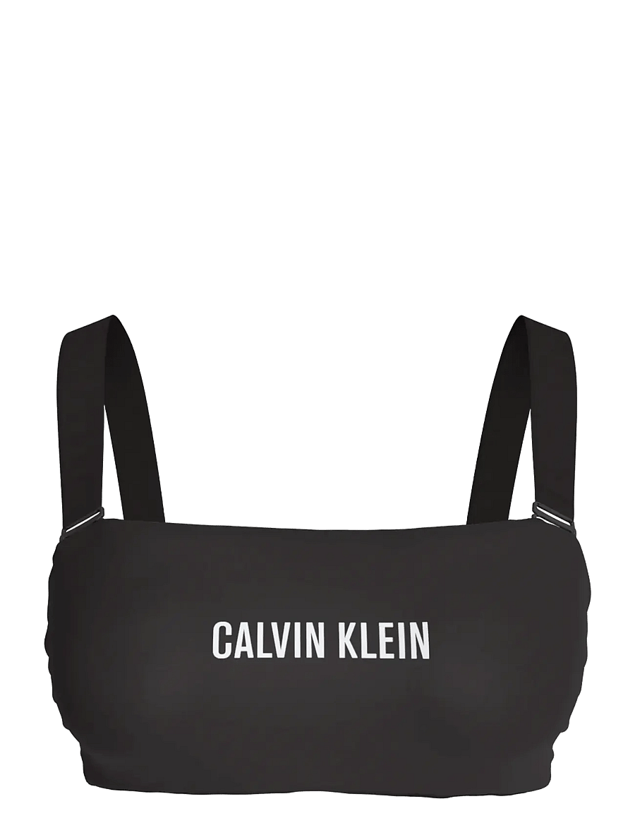 Calvin Klein - BANDEAU W STRAPS - bikinio liemenėlės su kaspinėliais - black - 1