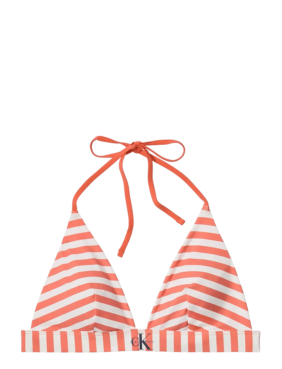 Calvin Klein - TRIANGLE - Þríhyrnings bikini - 20171 cent stripe+acorn orange - 1