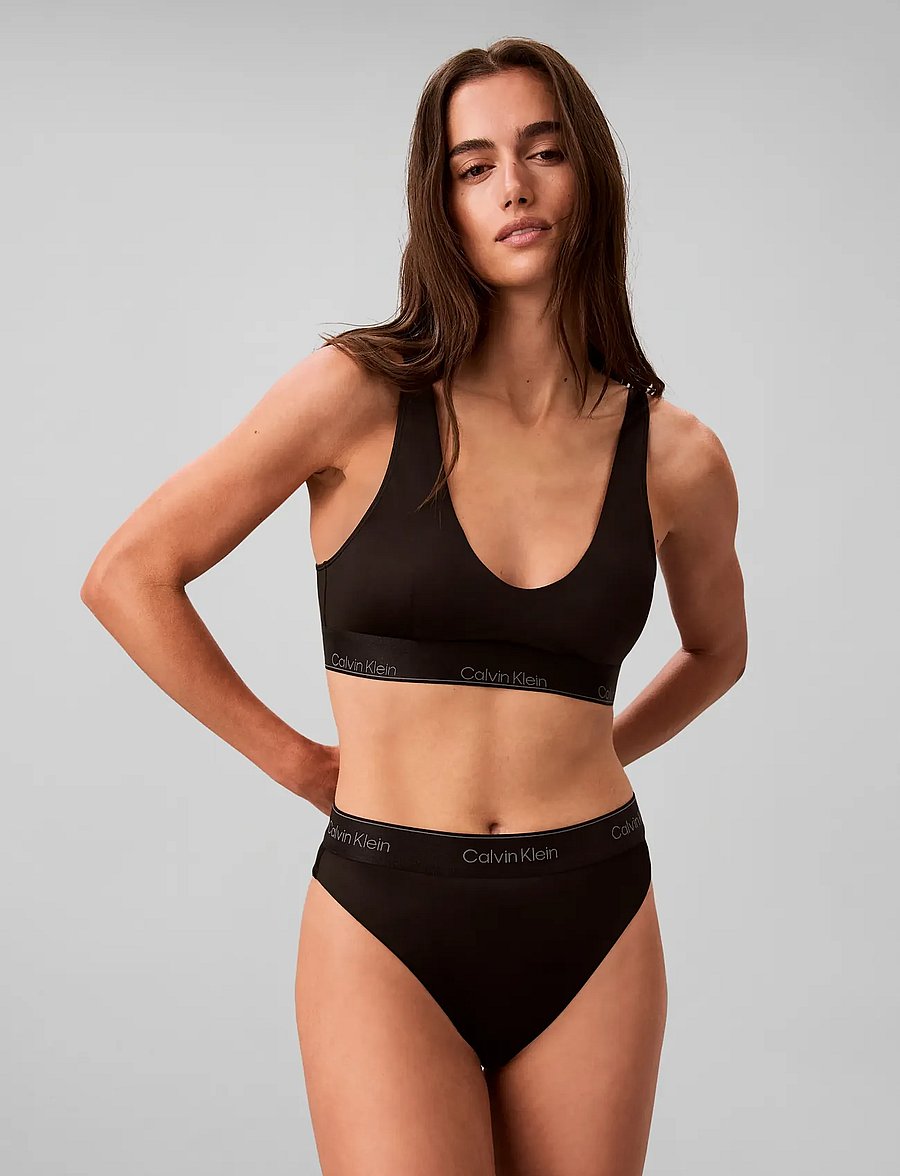 Calvin Klein - ICON SHINE SWIM BRALETTE - triangelformad bikinis - black - 3