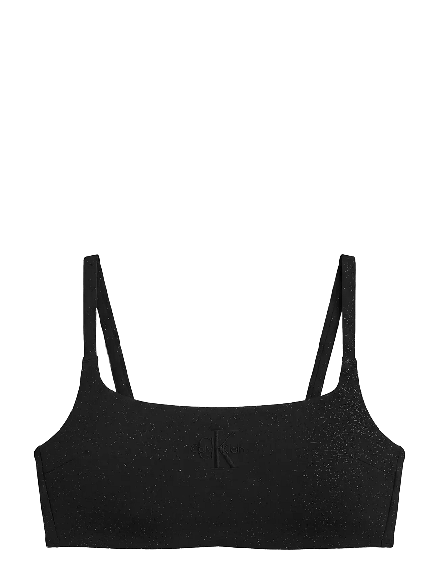 Calvin Klein - GRAPHIC MONOGRAM SHINE SWIM BRAL - triangelformad bikinis - black - 1