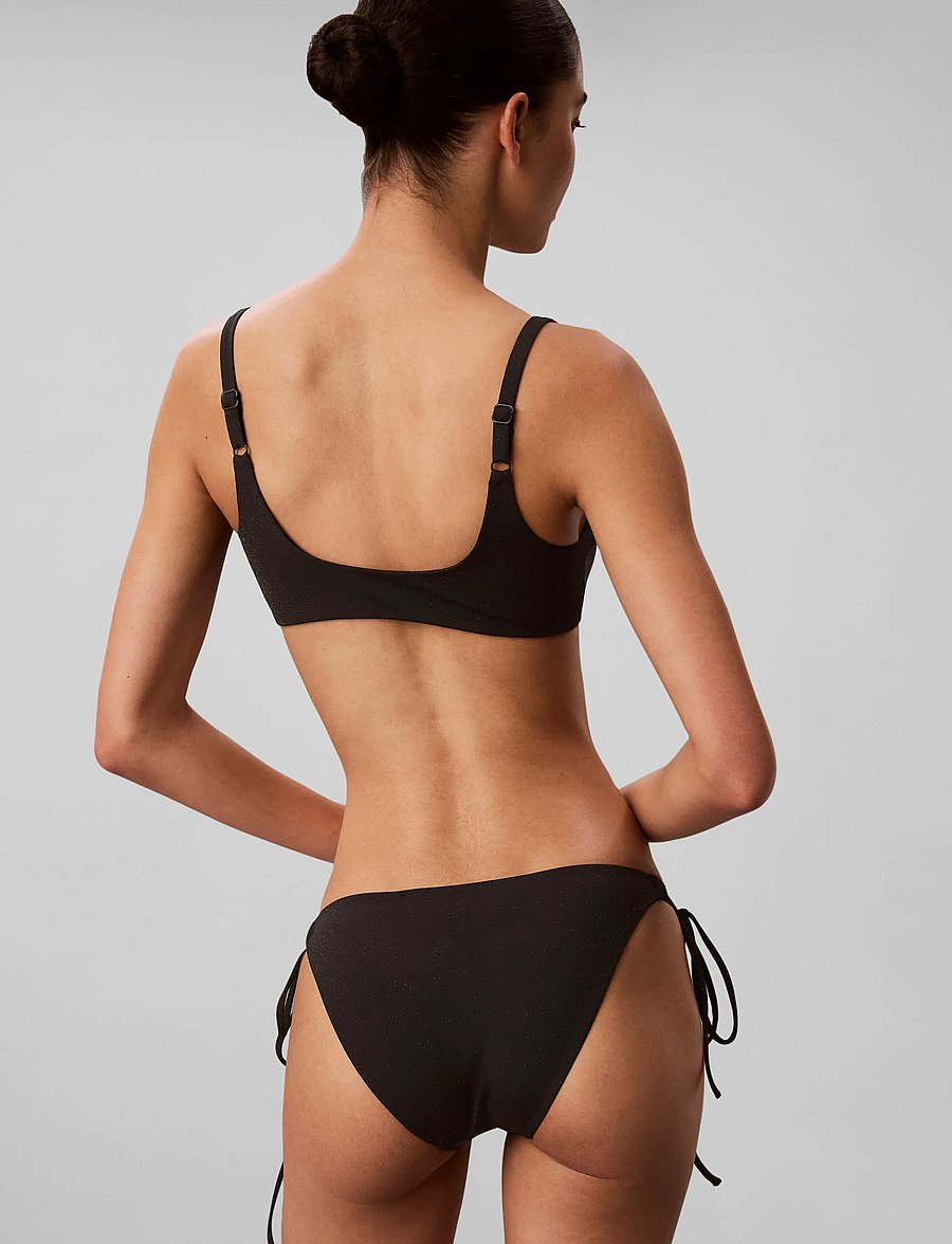 Calvin Klein - GRAPHIC MONOGRAM SHINE SWIM BRAL - triangelformad bikinis - black - 2