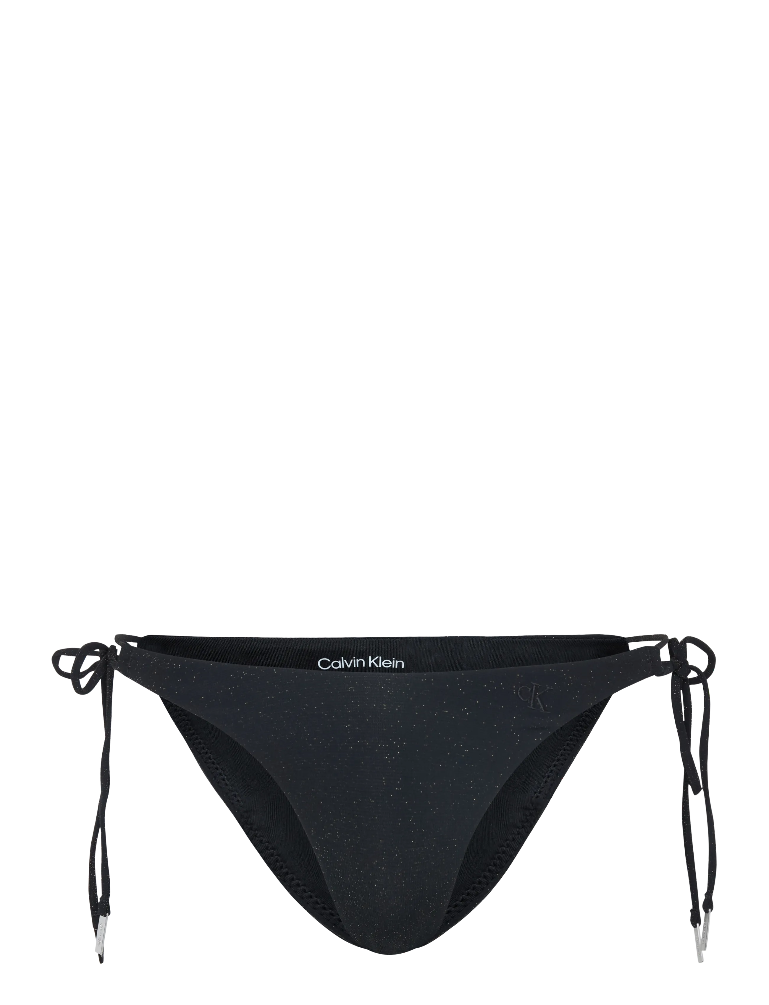Calvin Klein MONOLOGO SHINE SWIM SIDE TIE BIK - Strandmode - BLACK / black