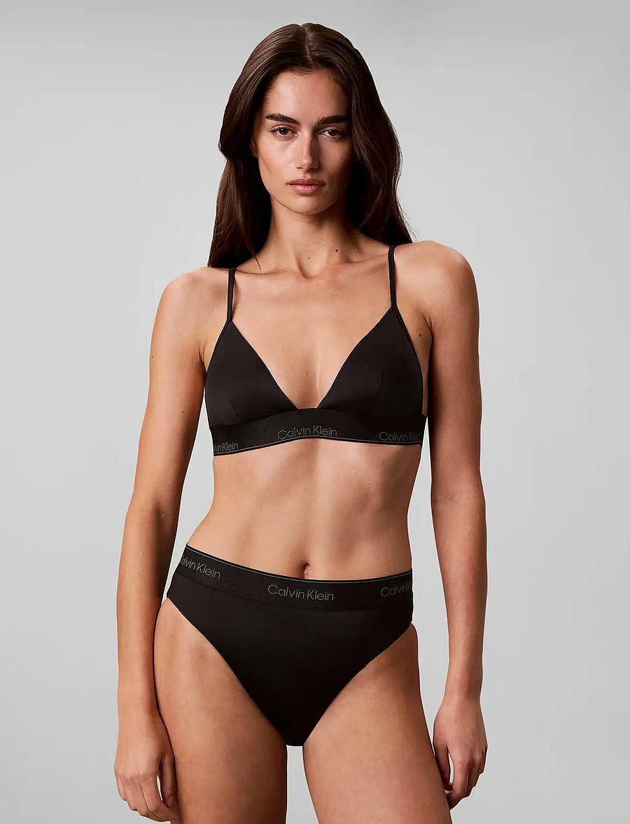 Calvin Klein - ICON SHINE SWIM SKINNY STRAP TRI - triangelformad bikinis - black - 3