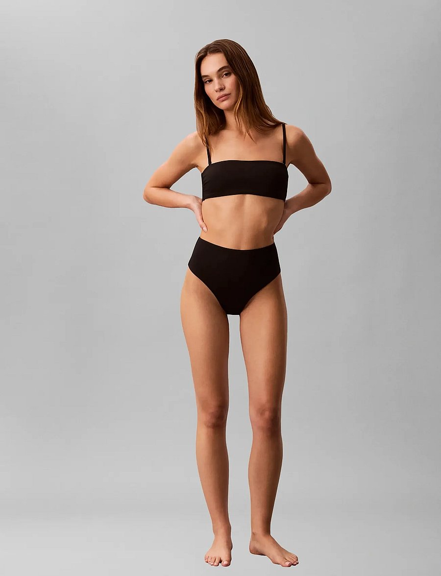 Calvin Klein - BANDEAU W STRAPS - bandeau-bikinis - black - 0