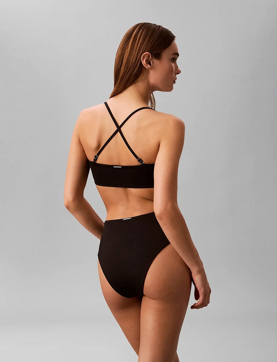 Calvin Klein - BANDEAU W STRAPS - bandeau-bikinis - black - 2