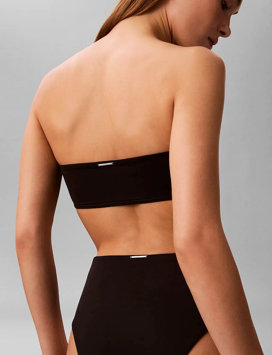 Calvin Klein - BANDEAU W STRAPS - bandeau-bikinis - black - 4
