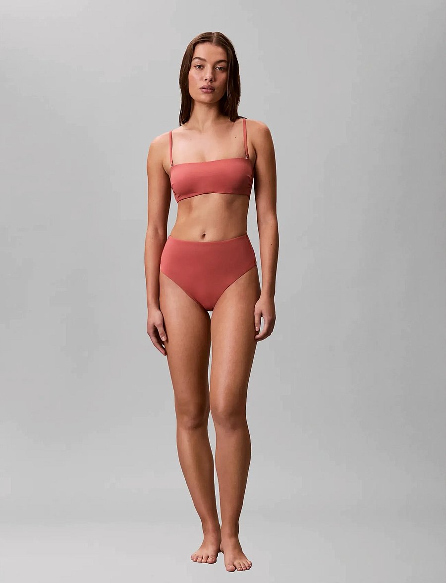 Calvin Klein - BANDEAU W STRAPS - bandeau-bikinis - dusty cedar - 0