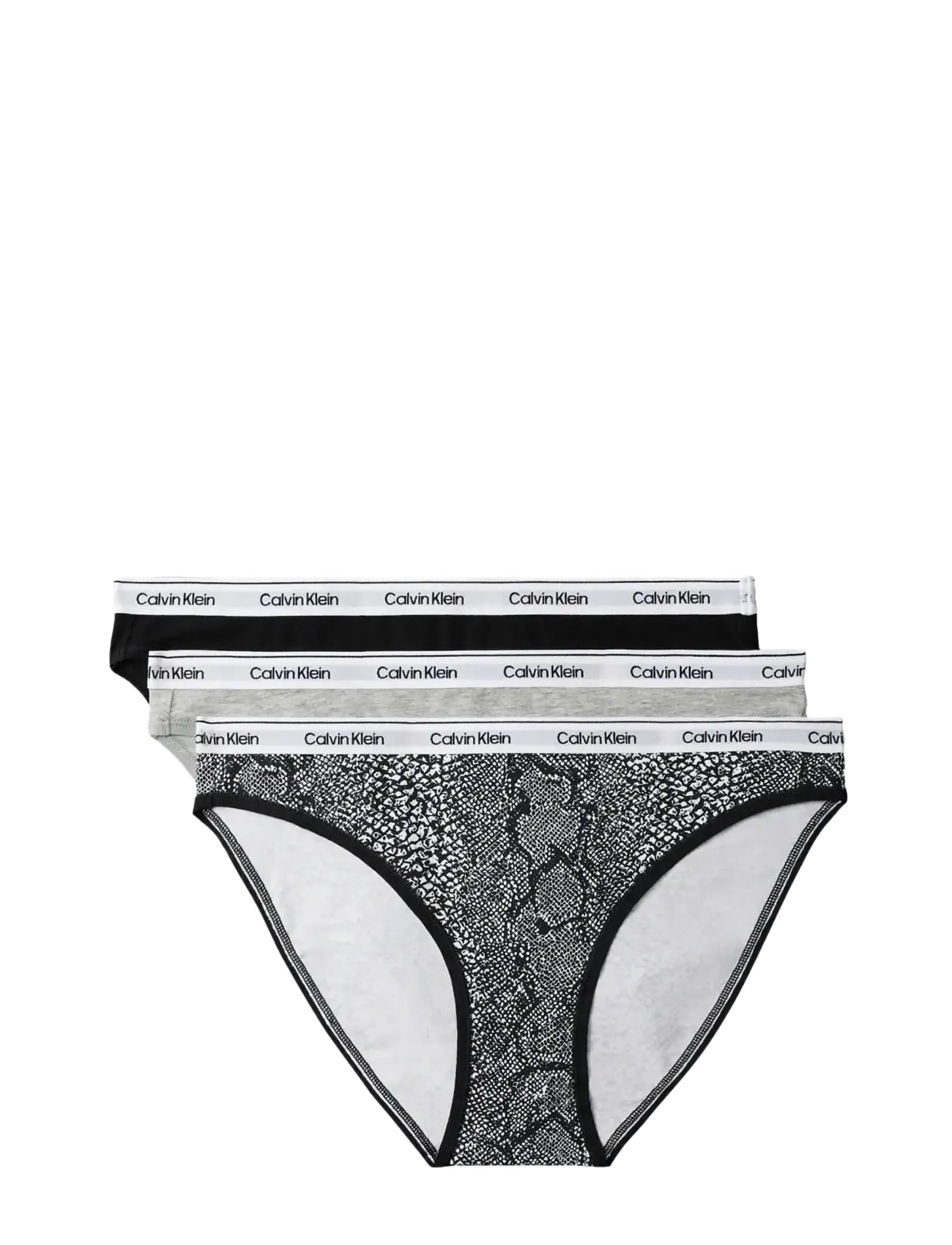 Calvin Klein - BIKINI 3PK - briefs - black  grey heather  marble snake s - 1