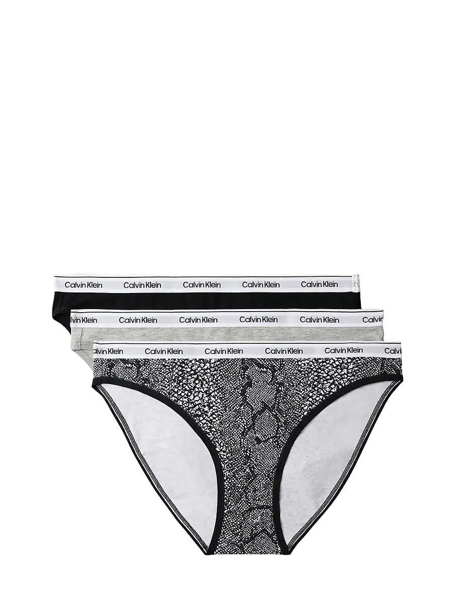 Calvin Klein - BIKINI 3PK - slips - black grey heather marble snake s - 1