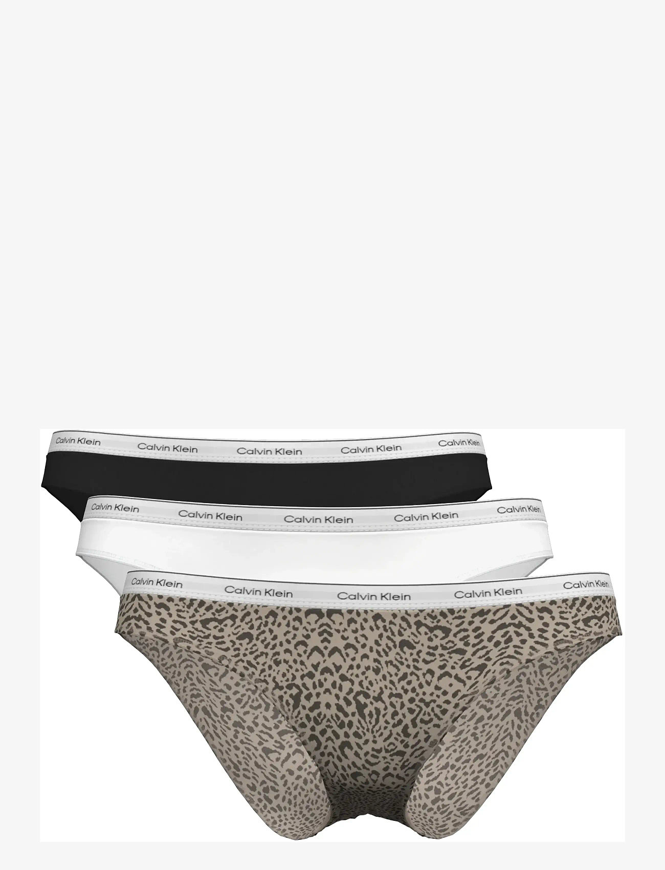 Calvin Klein - BIKINI 3PK - slips - black  classic white  animal mirror - 0