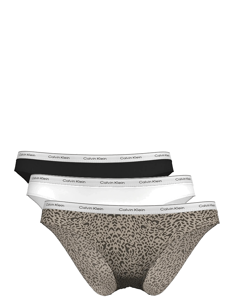 Calvin Klein - BIKINI 3PK - slips - black classic white animal mirror - 0