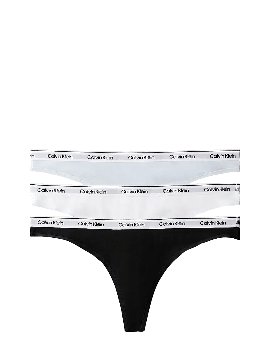 Calvin Klein - THONG 3PK - thongs - black classic white plein air - 1