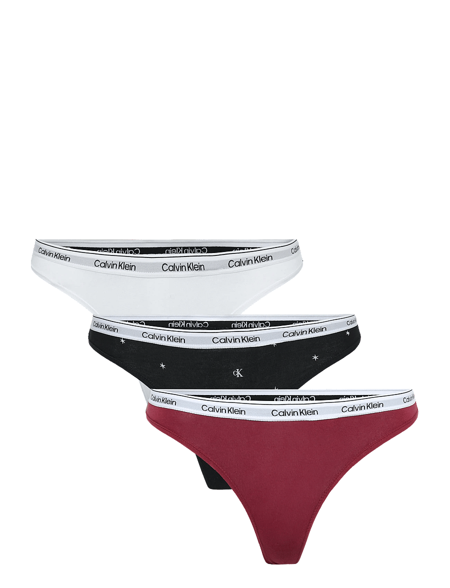 Calvin Klein - THONG 3PK - thongs - established red classic white seein - 1