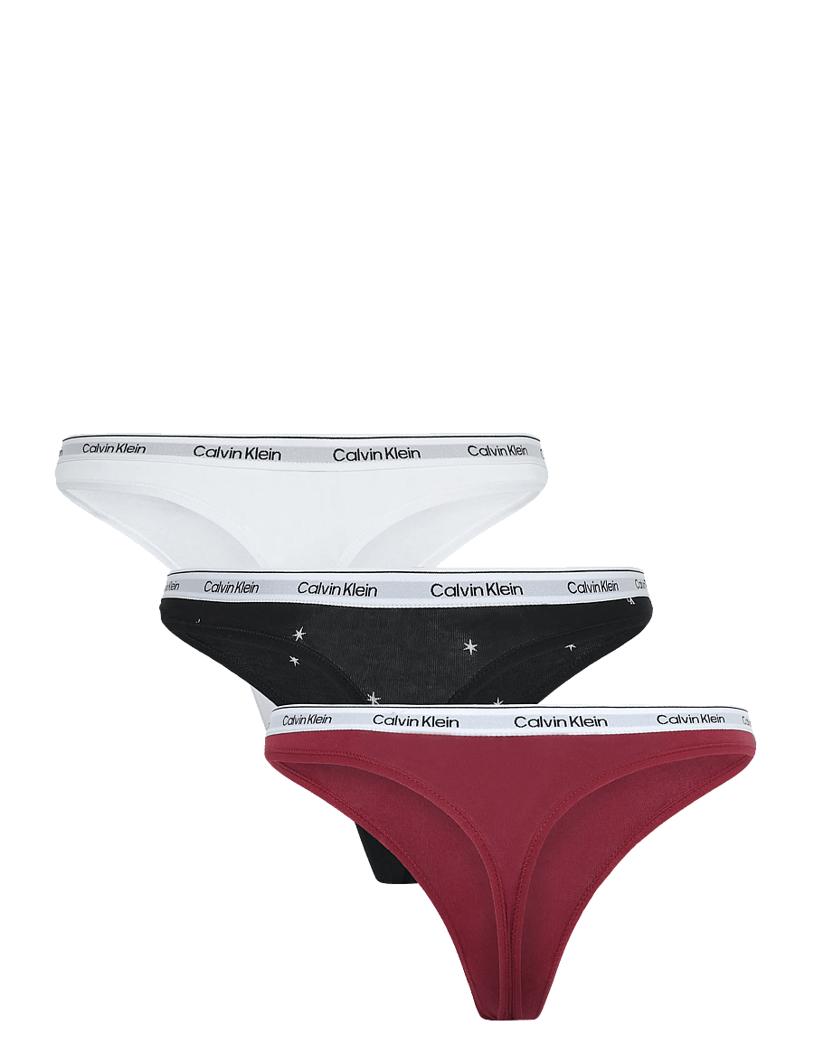Calvin Klein - THONG 3PK - thongs - established red classic white seein - 2