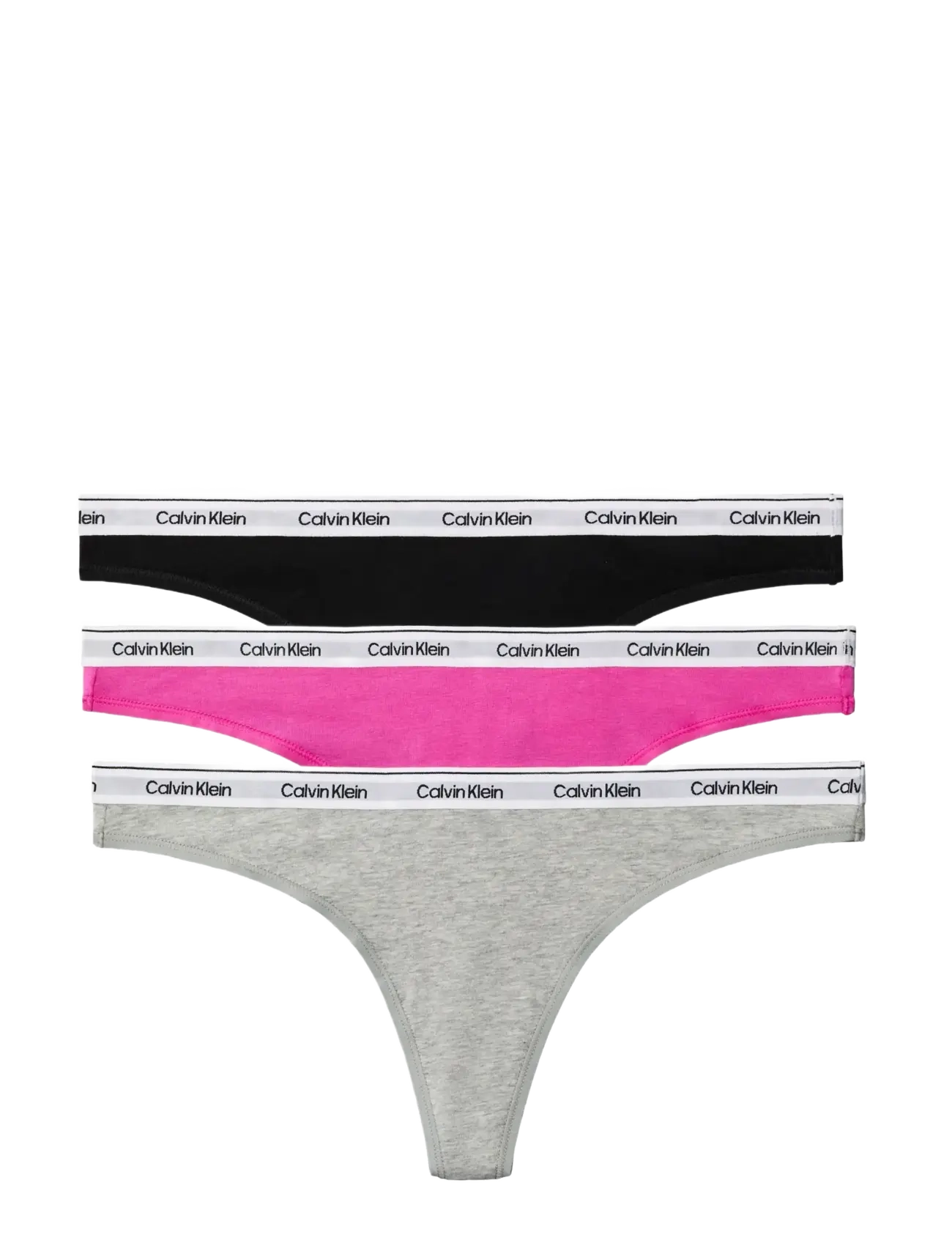 Calvin Klein THONG 3PK - Underkläder - BLACK GREY HEATHER  STUNNING ORCHID / multi