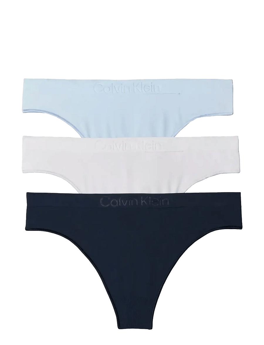 Calvin Klein - THONG 3 PK - stringtrusser - shoreline breezy blue silver haze - 2