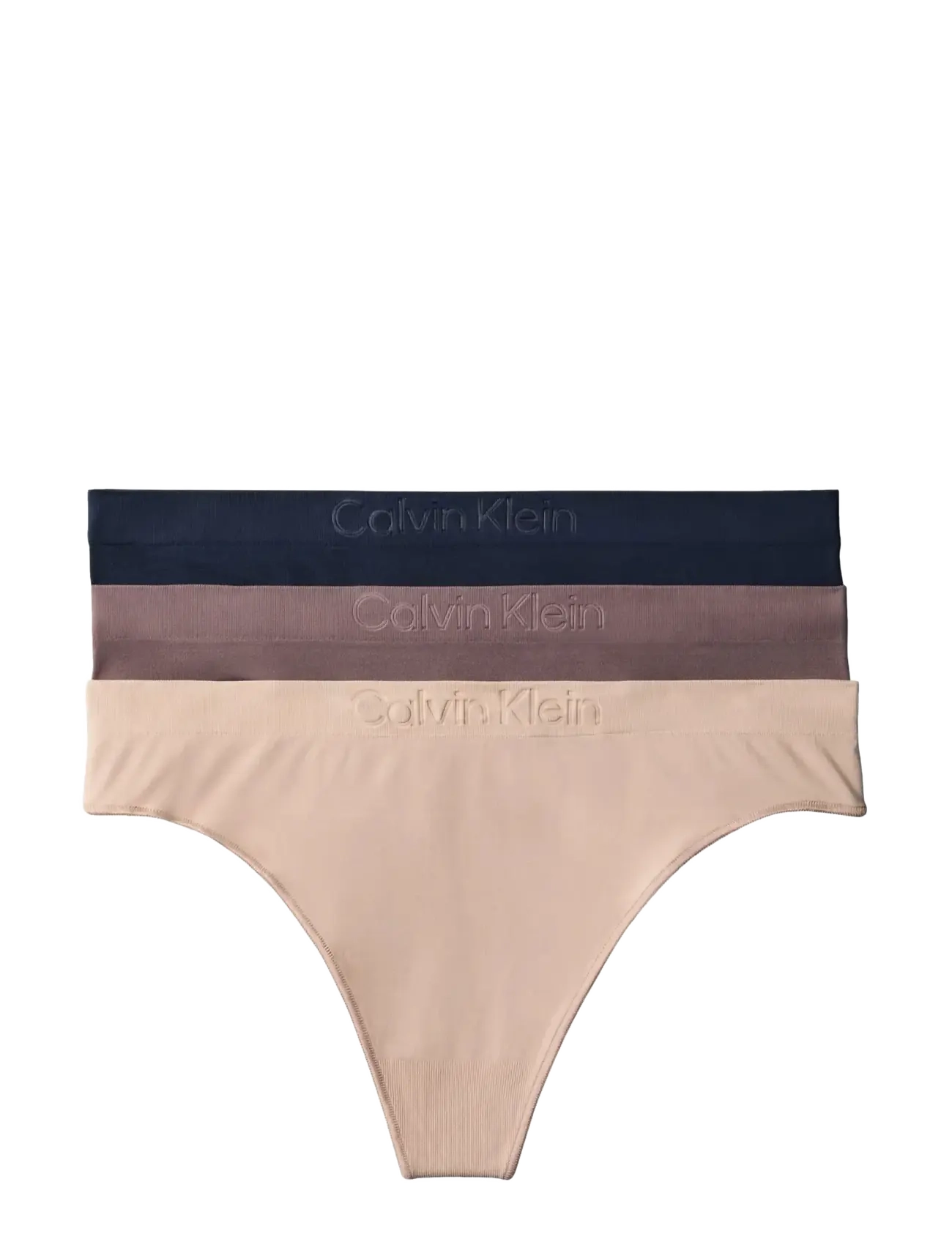 Calvin Klein THONG 3 PK - Stringid - SHORELINE  CEDAR  SPARROW / beige