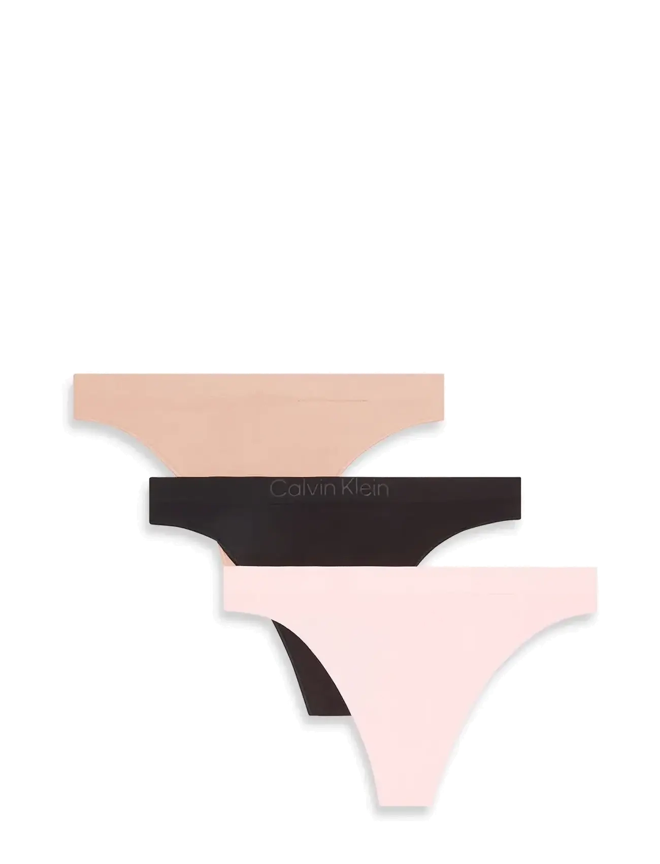 Calvin Klein THONG 3 PK - Stringid - BLACK  CEDAR  EGGSHELL / black