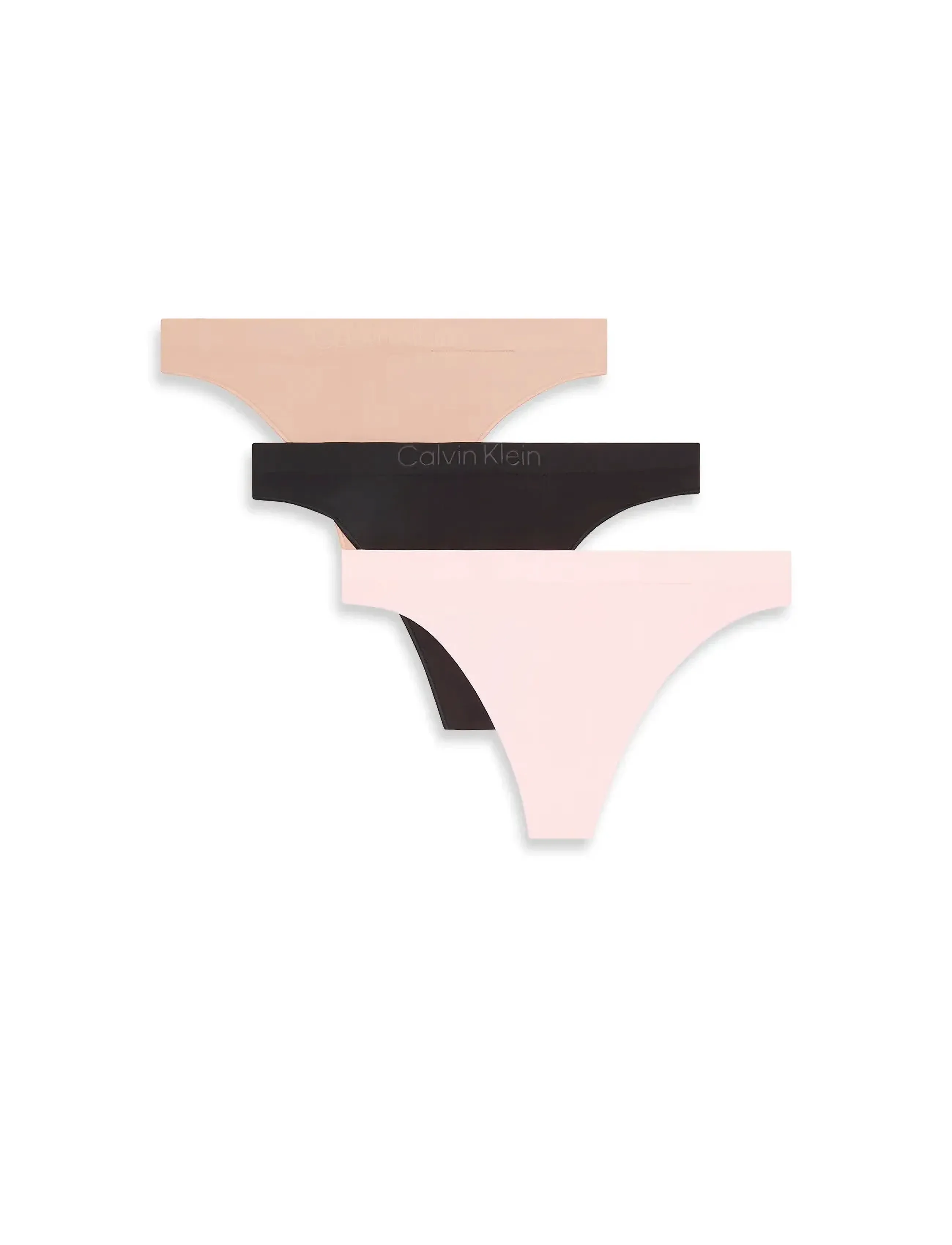 Calvin Klein - THONG 3 PK - tangas - black  cedar  eggshell - 2