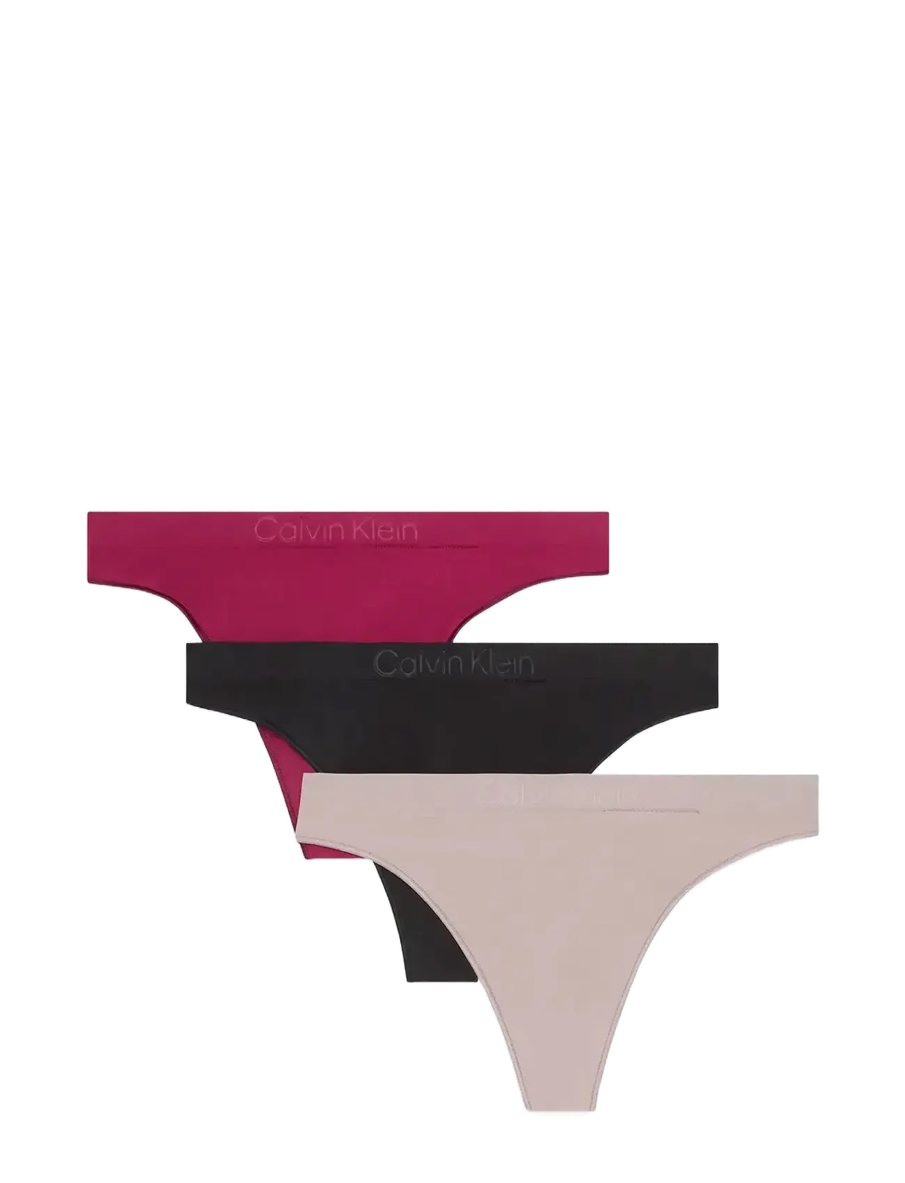 THONG 3 PK - BLACK/MINK/BEET RED