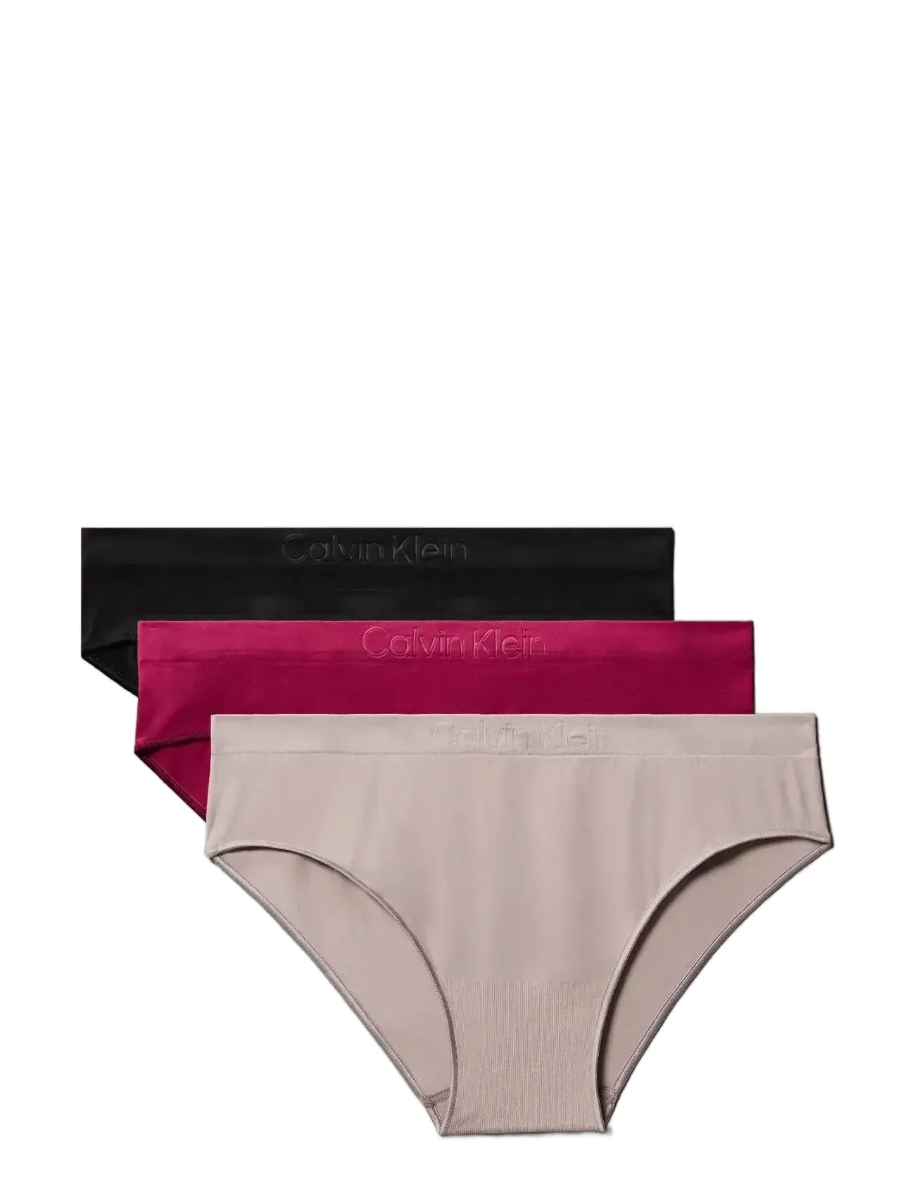 Calvin Klein BIKINI 3 PK - Bielizna - BLACK/MINK/BEET RED / black