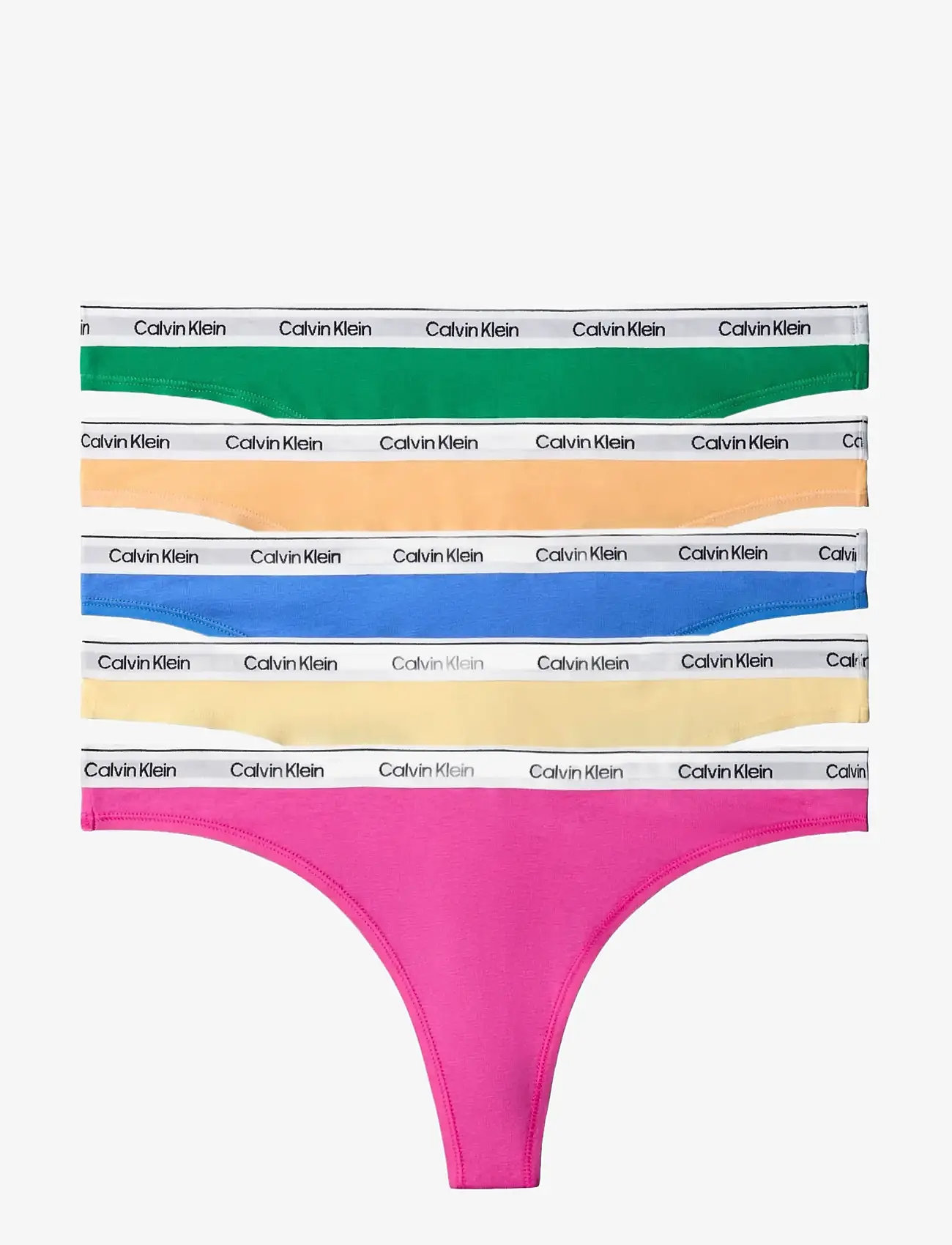 Calvin Klein - THONG 5 PK - stringtrusser - mardi gras green relay gold golden - 1