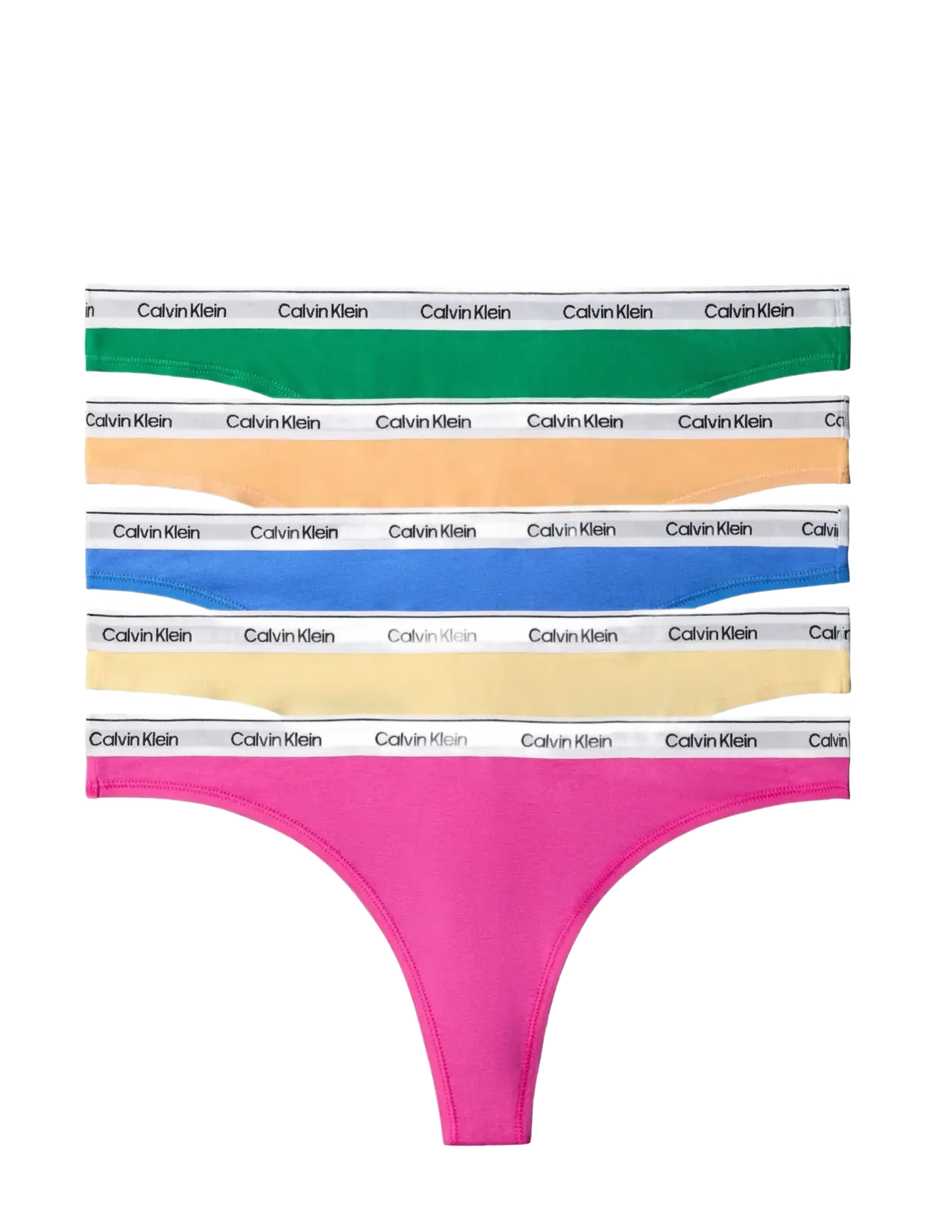 Calvin Klein THONG 5 PK - Calvin Klein - MARDI GRAS GREEN RELAY GOLD GOLDEN / green