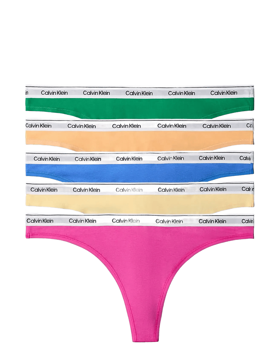 Calvin Klein - THONG 5 PK - stringid - mardi gras green relay gold golden - 1