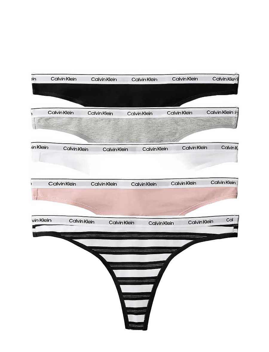 Calvin Klein - THONG 5 PK - stringid - black classic white triple stripe s - 1