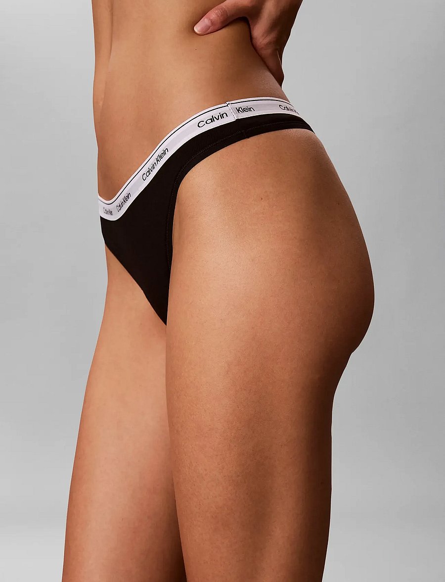 Calvin Klein - THONG 5 PK - stringid - black classic white triple stripe s - 4