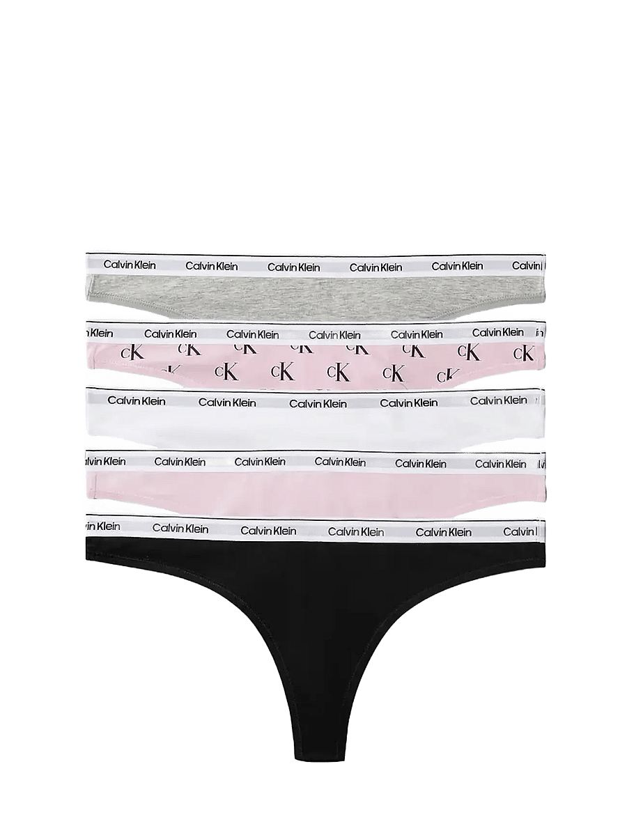 Calvin Klein - THONG 5 PK - stringtrusser - black grey heather hawaii orchid cl - 1