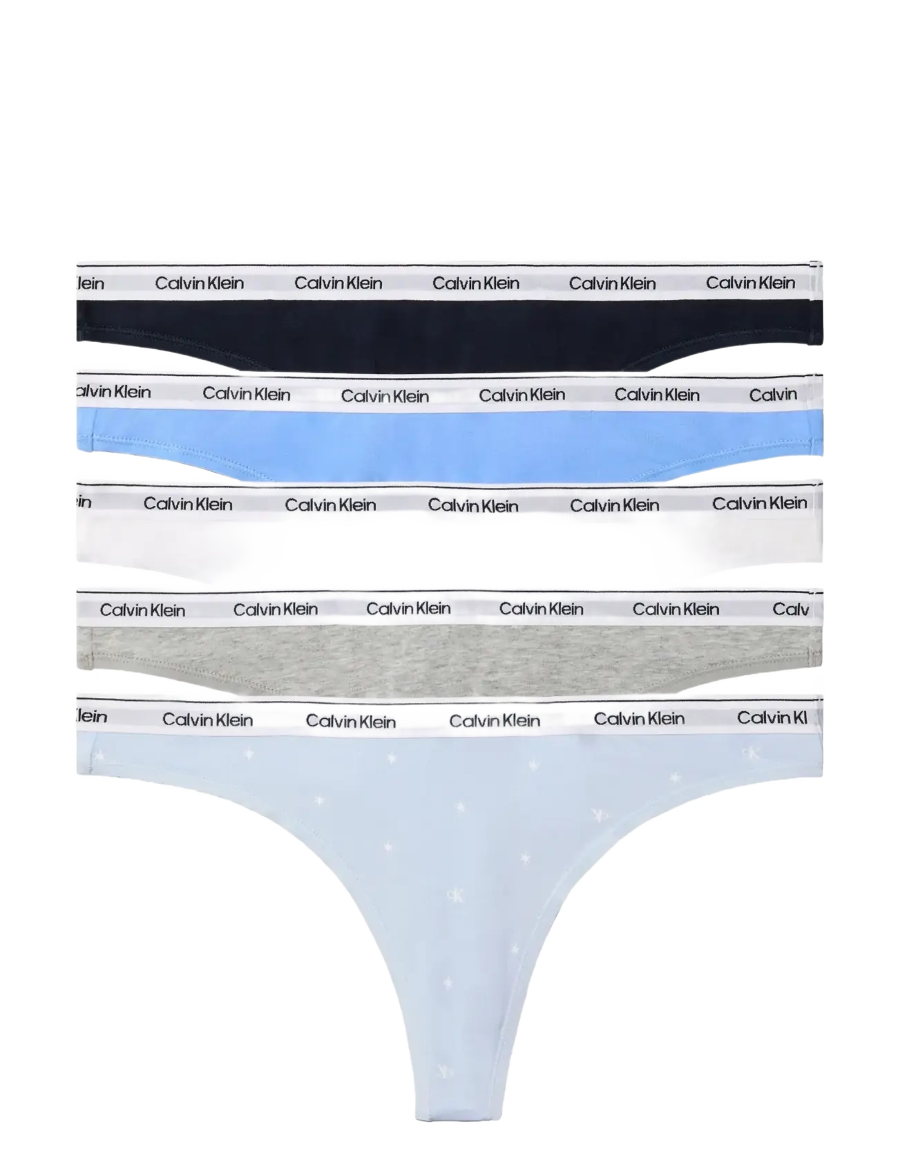 Calvin Klein THONG 5 PK - Unterwäsche - SHORELINE  BLUE DESCENT  WHITE  GRE / multi