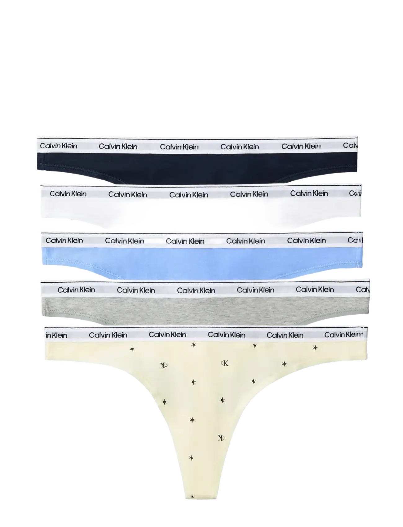 Calvin Klein THONG 5 PK - Stringtrosor - SHORELINE  BLUE DESCENT  GREY HEATH / multi