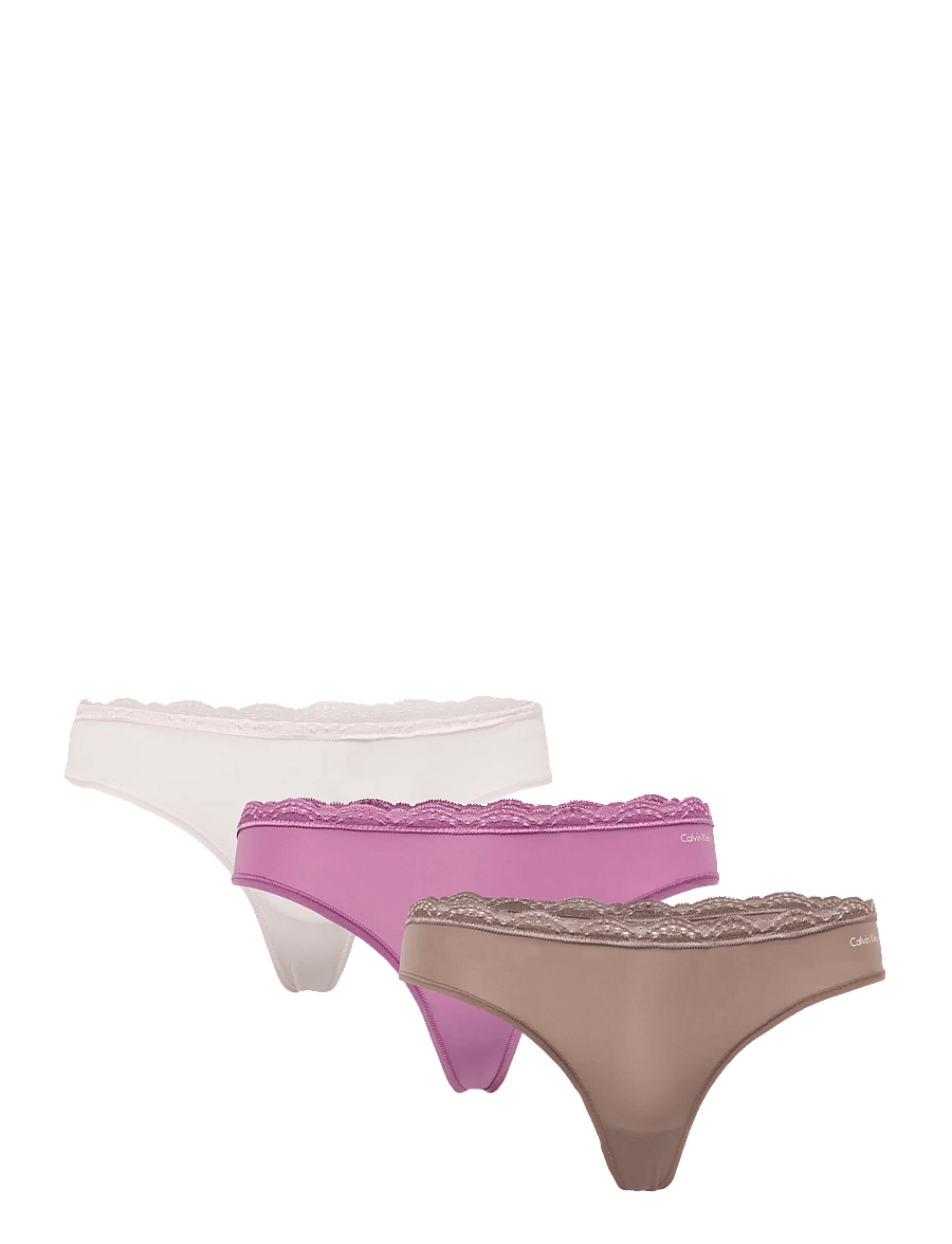 Calvin Klein - THONG 3PK - stringid - iron crystal blush dusty orchid - 0