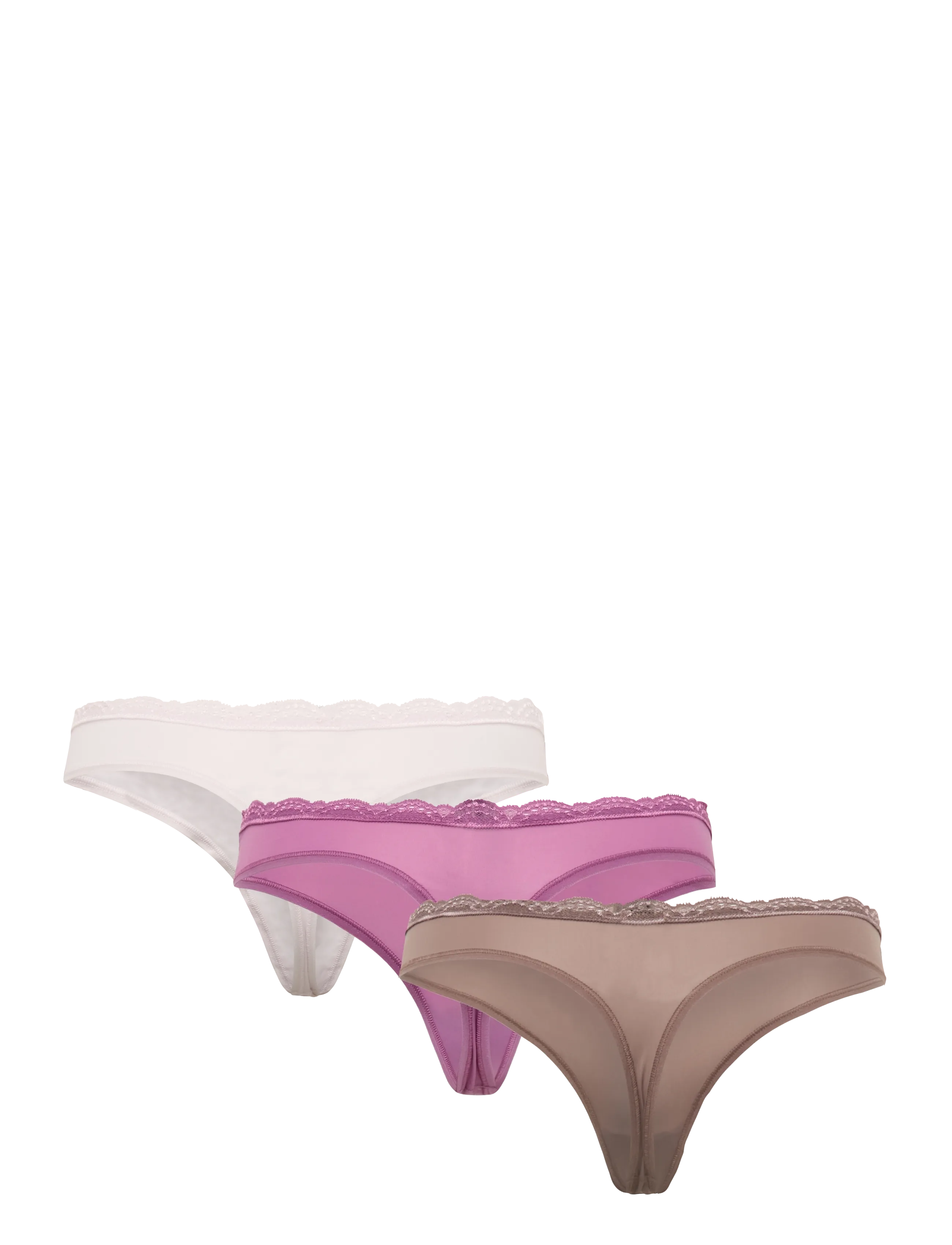 Calvin Klein - THONG 3PK - stringtrusser - iron  crystal blush  dusty orchid - 1