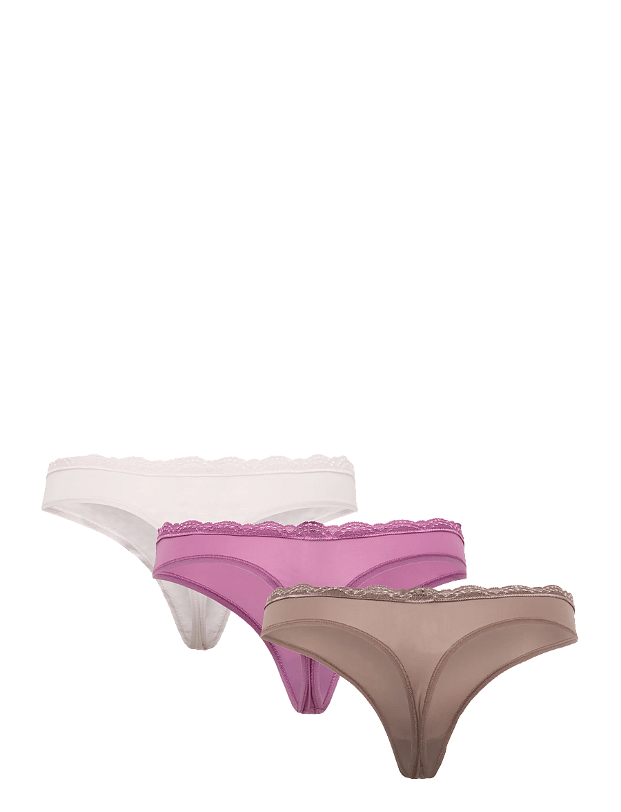 Calvin Klein - THONG 3PK - stringid - iron crystal blush dusty orchid - 1