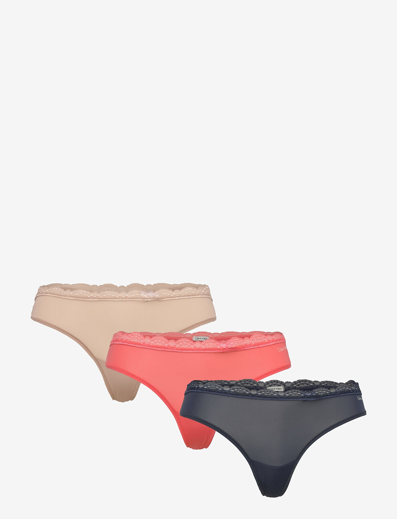 Calvin Klein - THONG 3PK - stringid - speakeasy/cedar/exquisite pink - 1