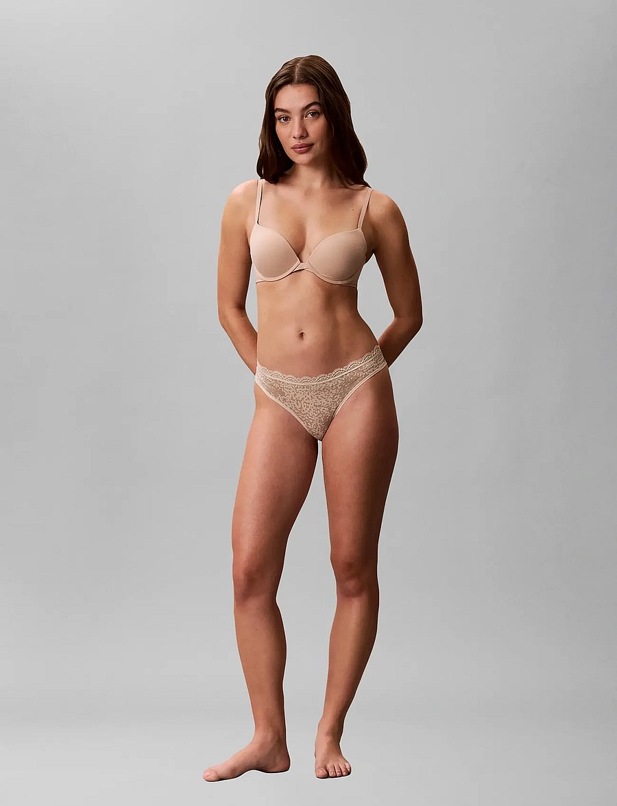 Calvin Klein - THONG 3PK - stringtrusser - black cedar animal wave oxford tan - 2