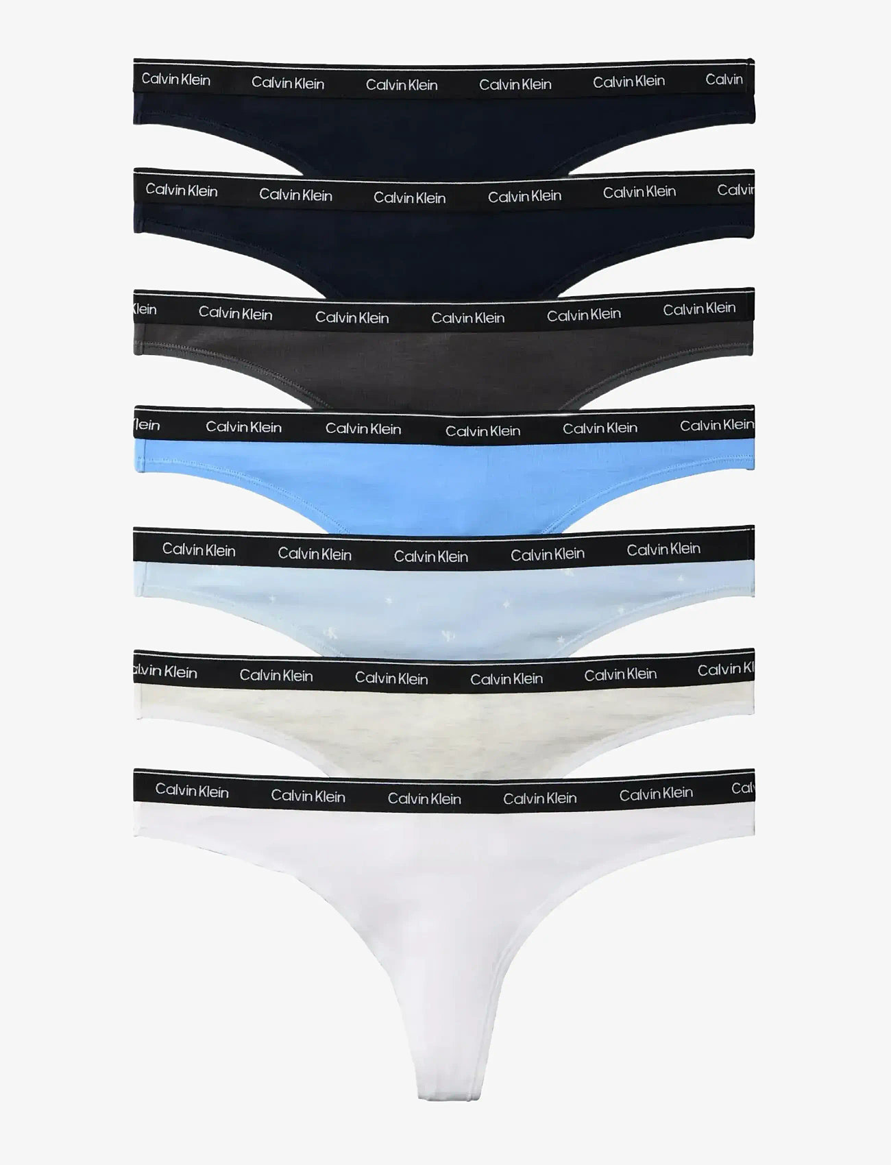 Calvin Klein - THONG 7 PK - stringtrosor - shrln shrln sngstrs brzybl snwhthr - 1