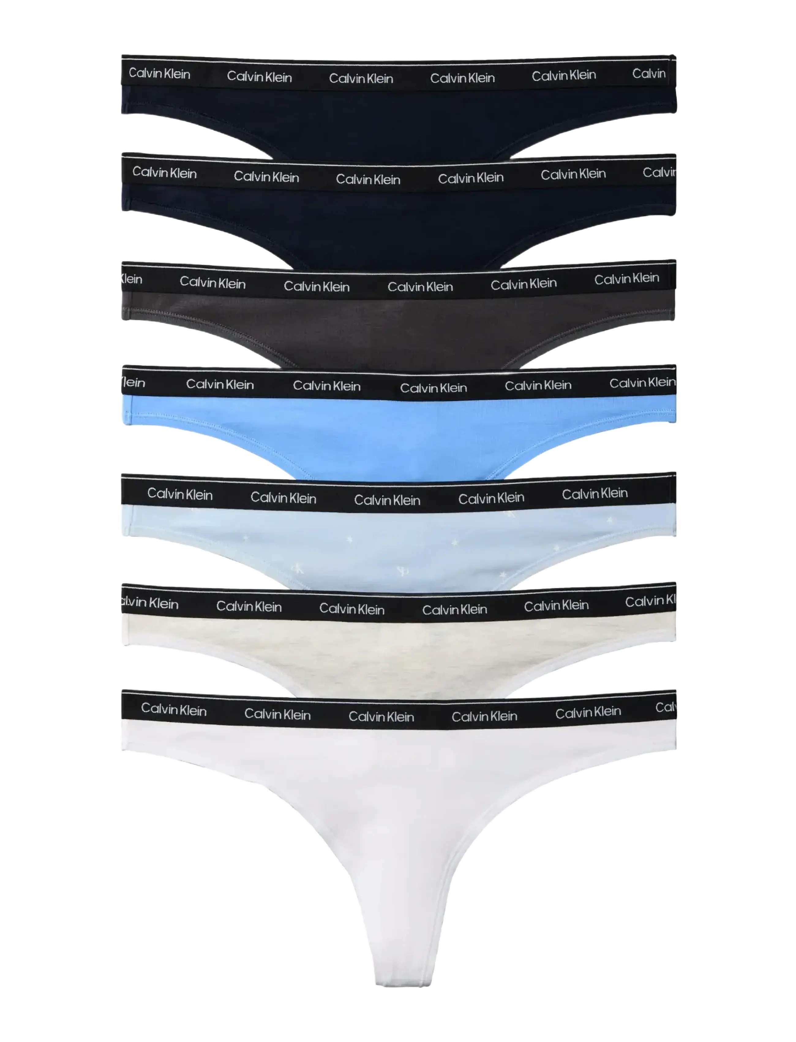 Calvin Klein THONG 7 PK - Stringtrusser - SHRLN SHRLN SNGSTRS BRZYBL SNWHTHR / multi