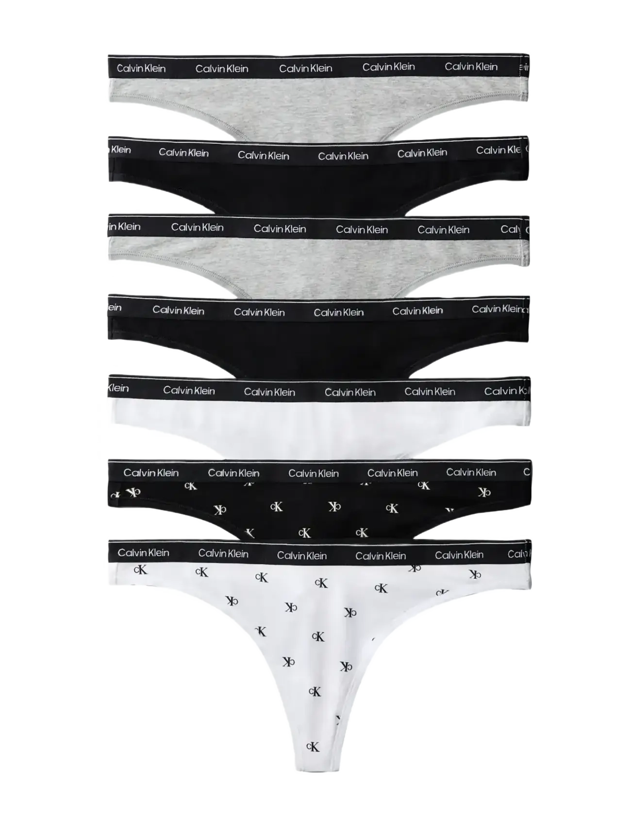 Calvin Klein - THONG 7 PK - stringtrusser - black black grey heather grey heath - 1