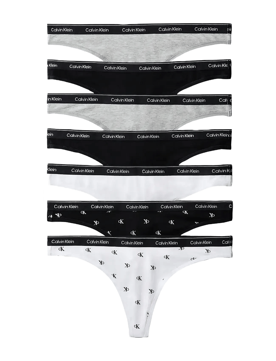 Calvin Klein - THONG 7 PK - stringid - black black grey heather grey heath - 1